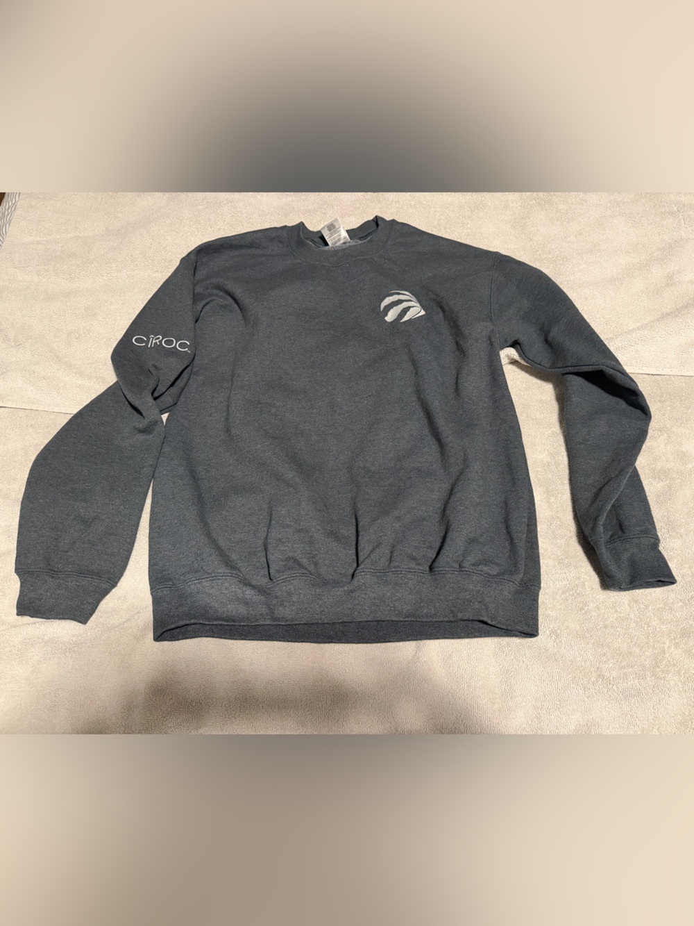 Gildan Charcoal Blue Sweatshirt with Raptors Embroidered Logo